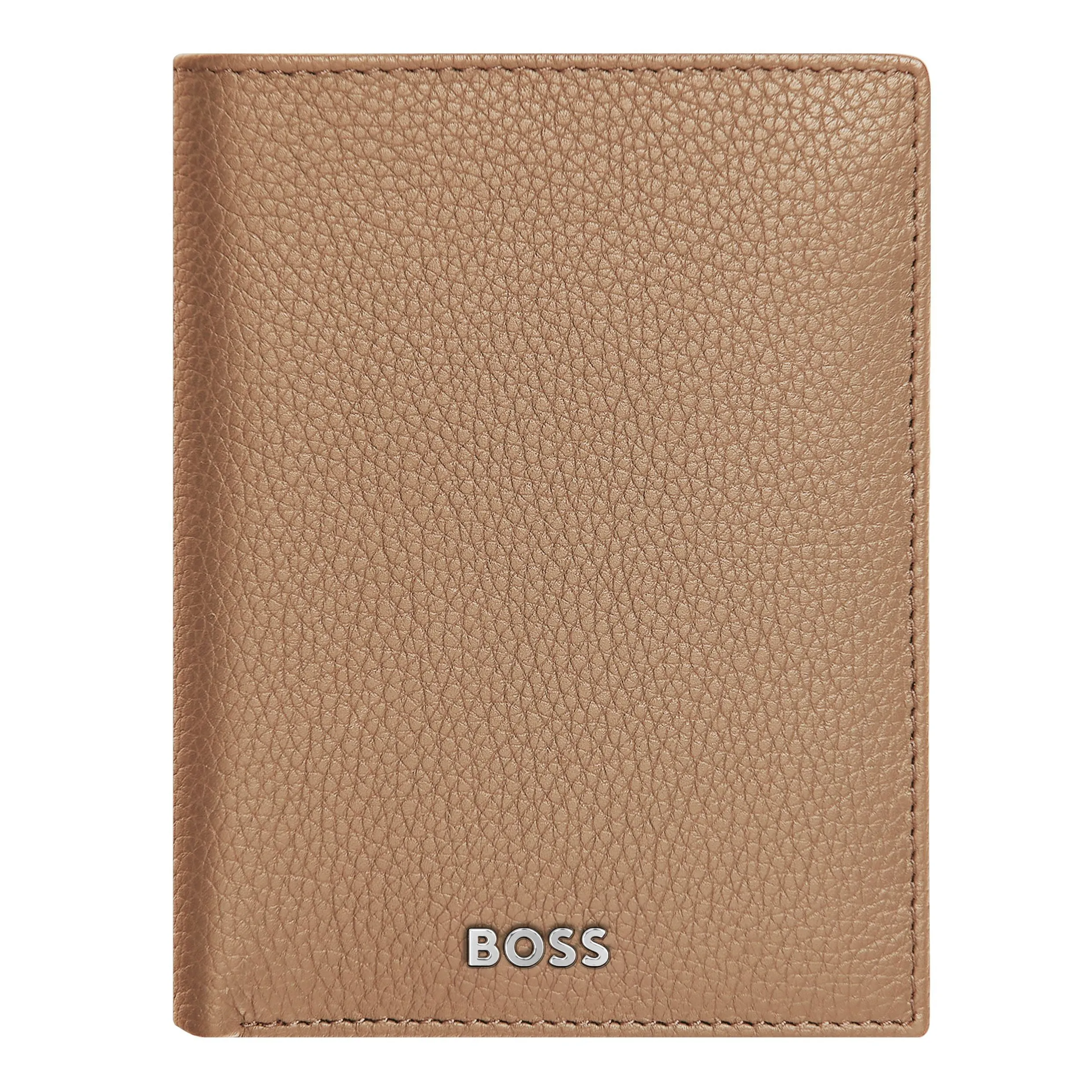 HUGO BOSS HLG416X - Card holder with flap and money pocket Classic Grained Camel