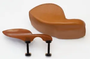 Hypoallergenic Leather NeckGuard Boxwood Violin Chinrest, 4/4