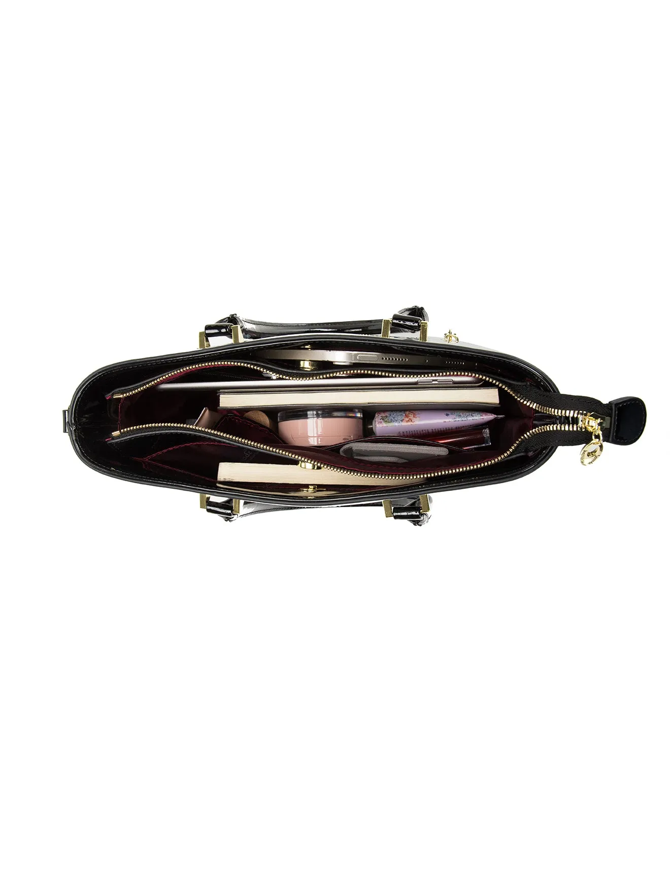 IMPERIA PATENT LEATHER GRIP HANDLE BAG- SF29-8787- NEW IN