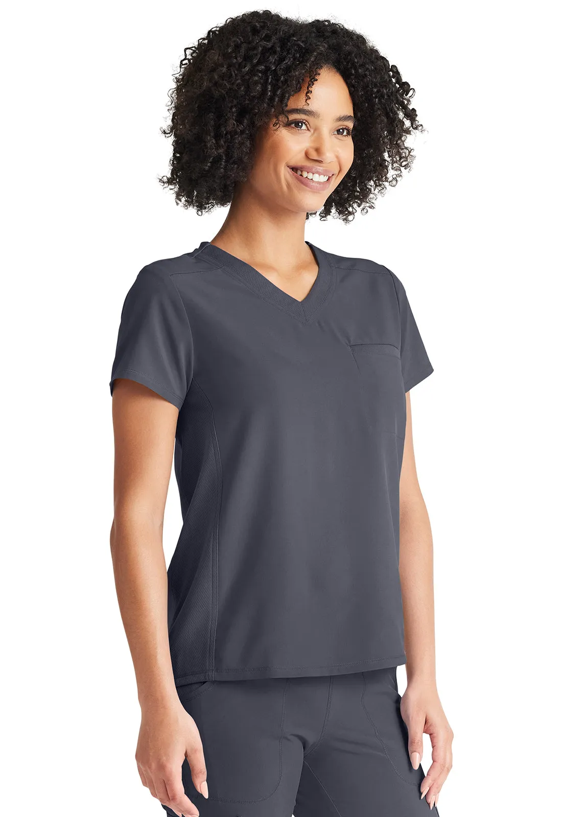 Inspira Flex IP600A V-Neck Tuckable Top Pewter