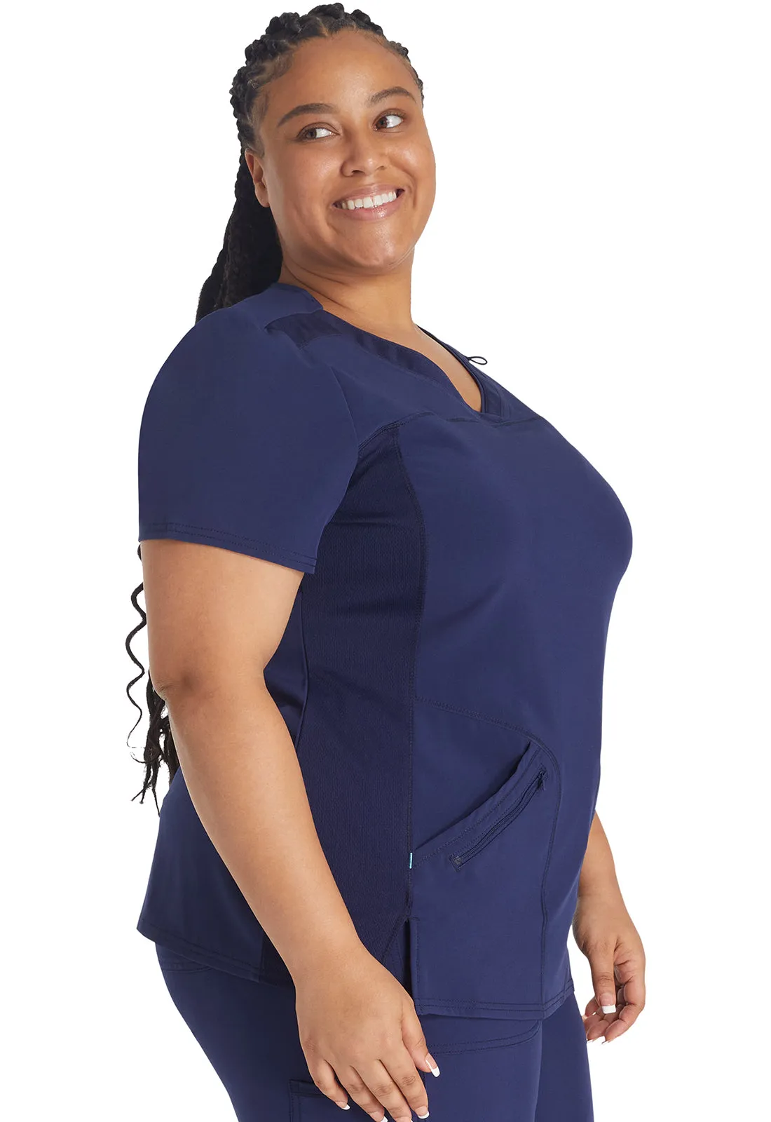 Inspira Flex IP845A Crossover V-Neck Top Navy