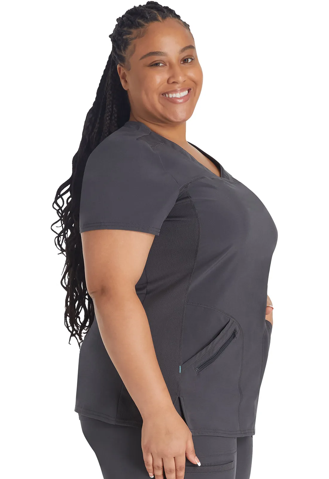 Inspira Flex IP845A Crossover V-Neck Top Pewter