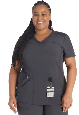 Inspira Flex IP845A Crossover V-Neck Top Pewter