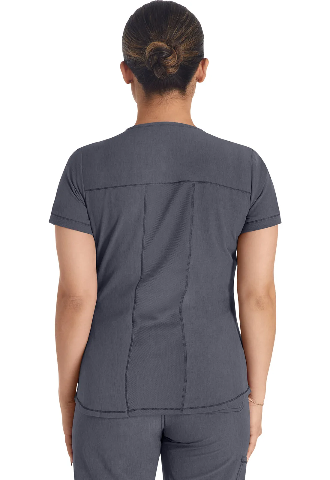 Inspira Flex IP849A Henley Top Pewter