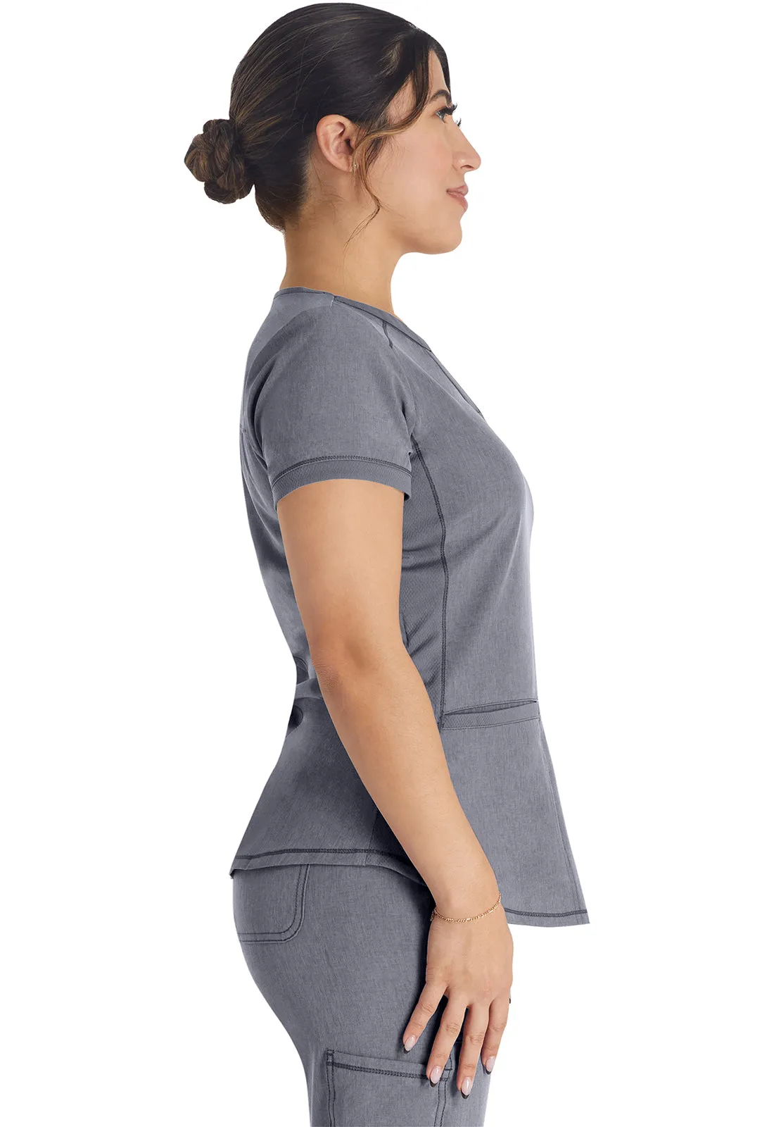 Inspira Flex IP849A Henley Top Pewter