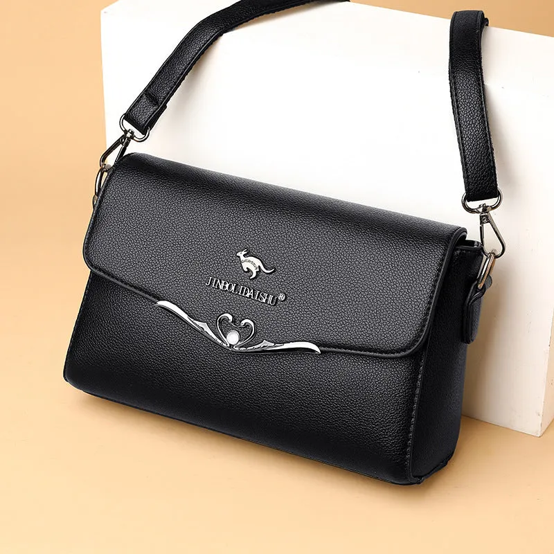 INSTOCK-Cross-border women's shoulder bag soft leather large
