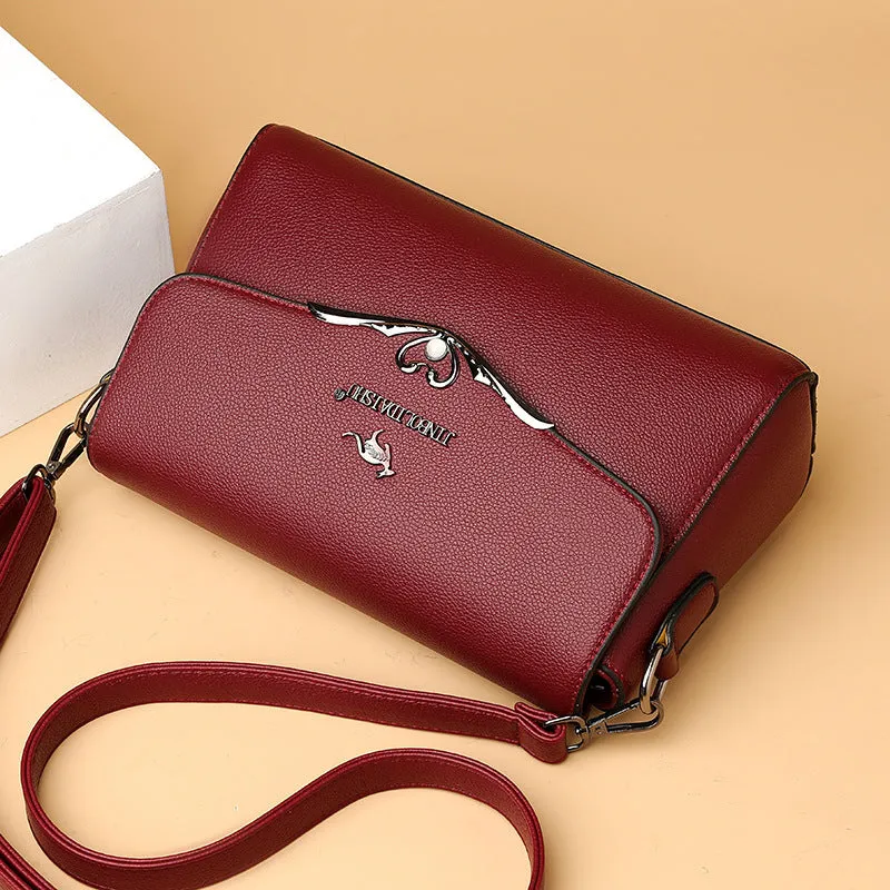 INSTOCK-Cross-border women's shoulder bag soft leather large