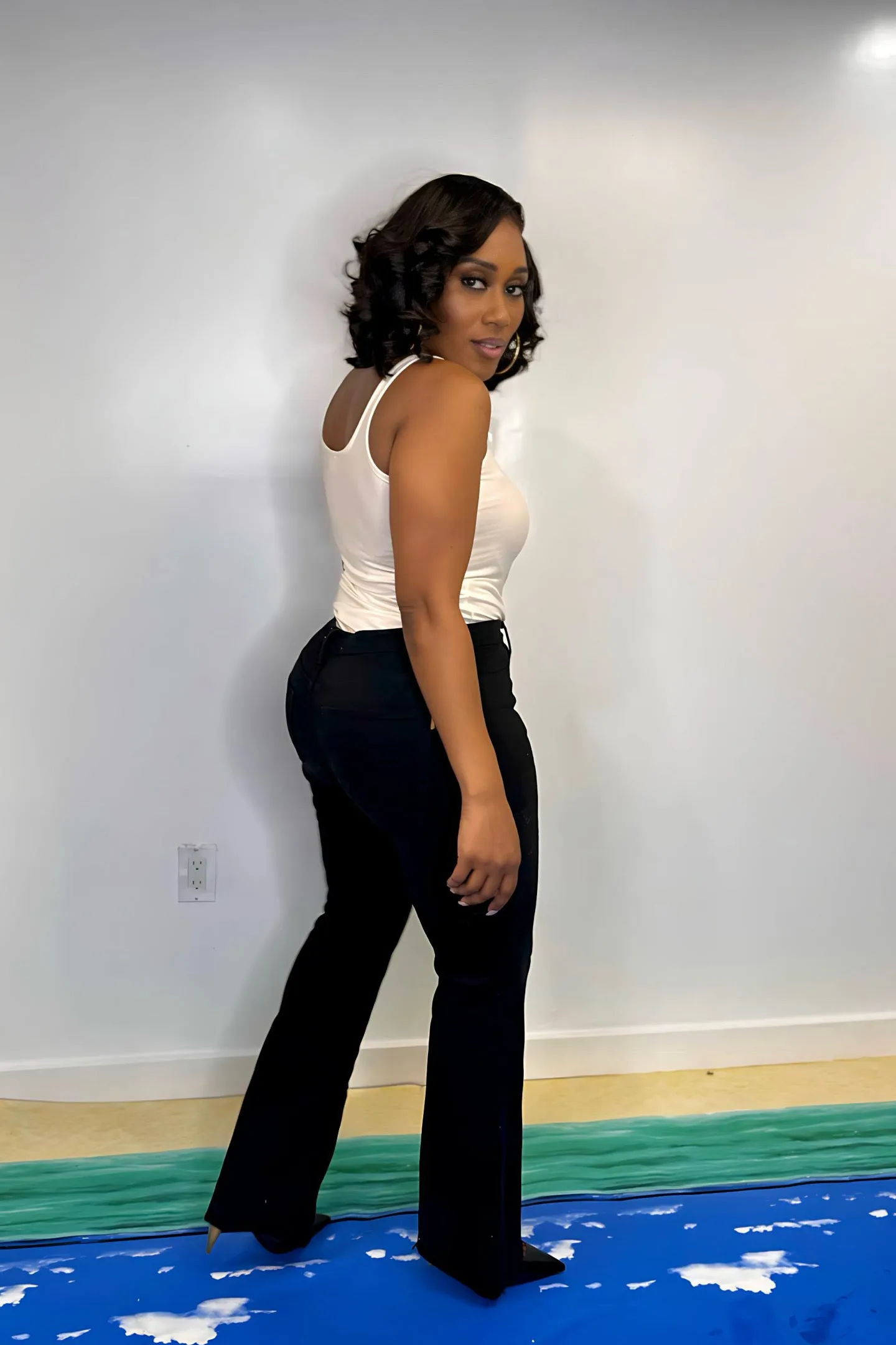 IVORY FAUX LEATHER BODYSUIT