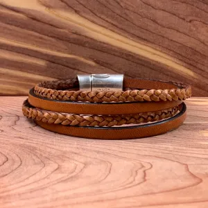 JBJ Men’s Palindrome Brown Leather Bracelet