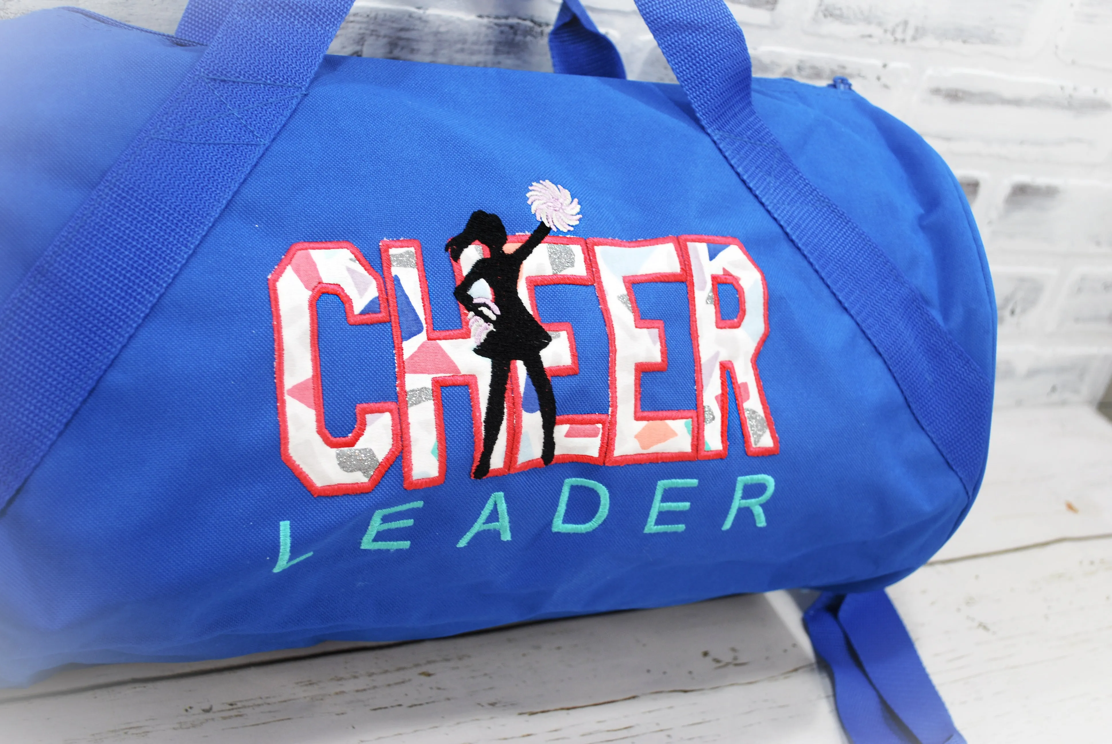 Jewel Terrazzo Personalized Cheer Blue Tote or Duffle Bag