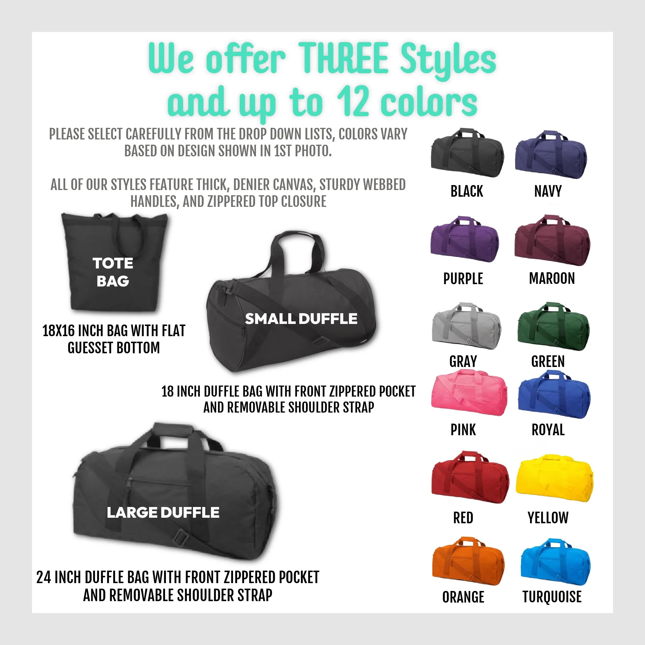 Jewel Terrazzo Personalized Cheer Blue Tote or Duffle Bag