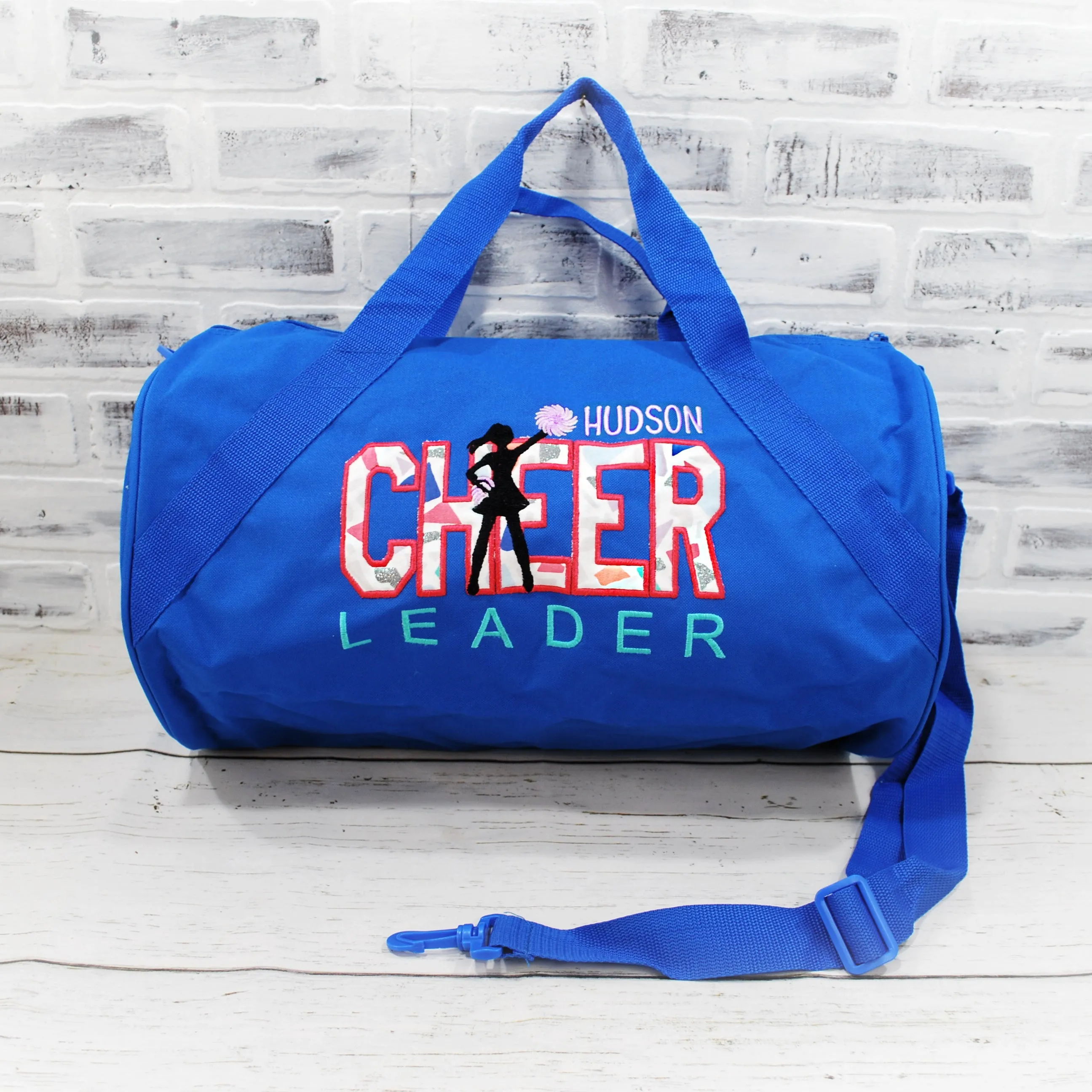 Jewel Terrazzo Personalized Cheer Blue Tote or Duffle Bag