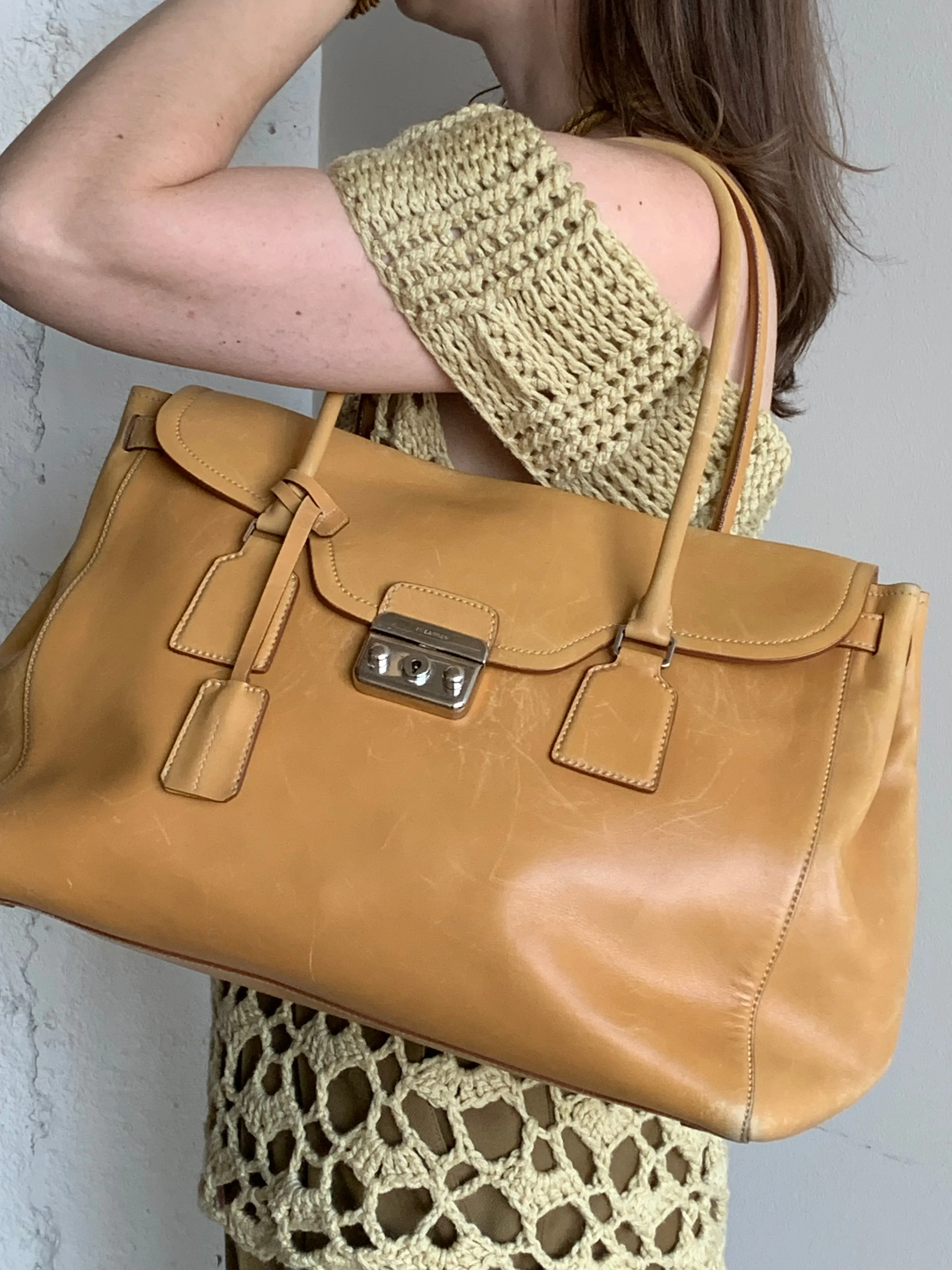 Jil Sander leather portfolio bag