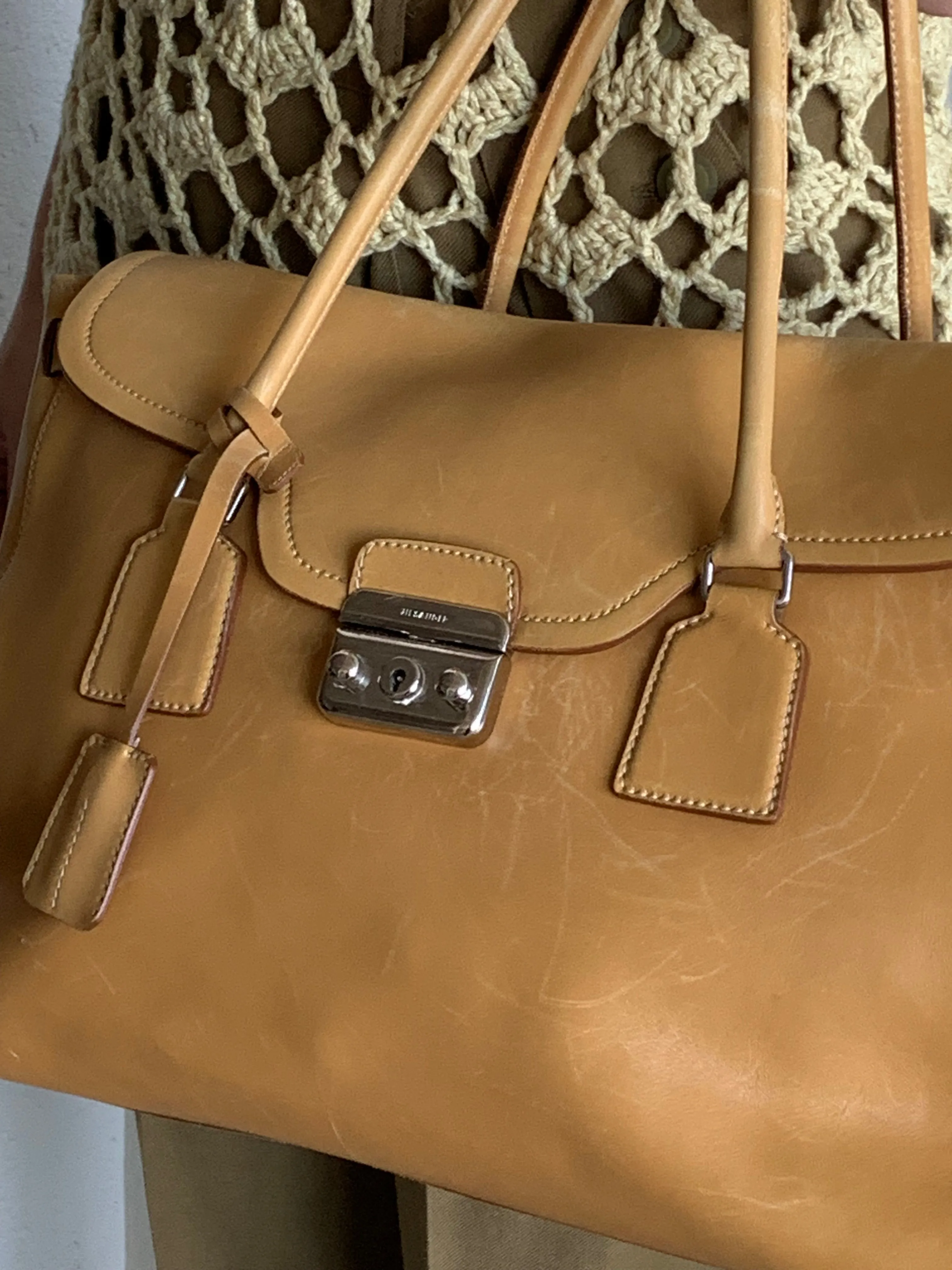 Jil Sander leather portfolio bag