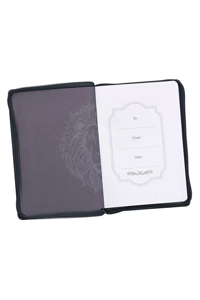 Joshua 1:9 'Strong & Courageous' LuxLeather Zippered Journal