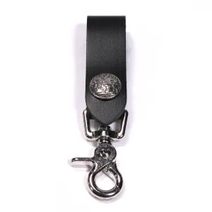 K03-UB  Black Leather Key Fob-Buffalo Nickel
