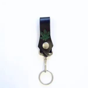 K06-78B  Small Key Fob- Pot Leaf