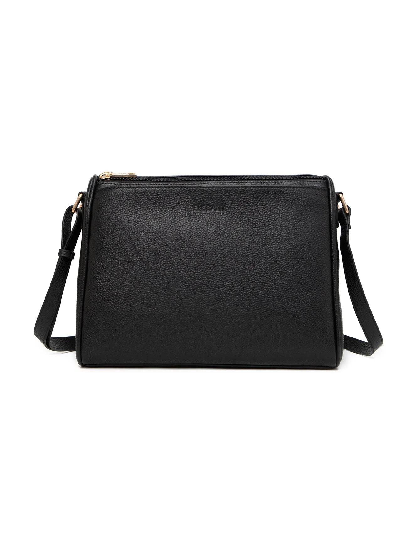 KATRINA MULTI COMPARTMENT LEATHER XBODY BAG- E1-0835-BLK