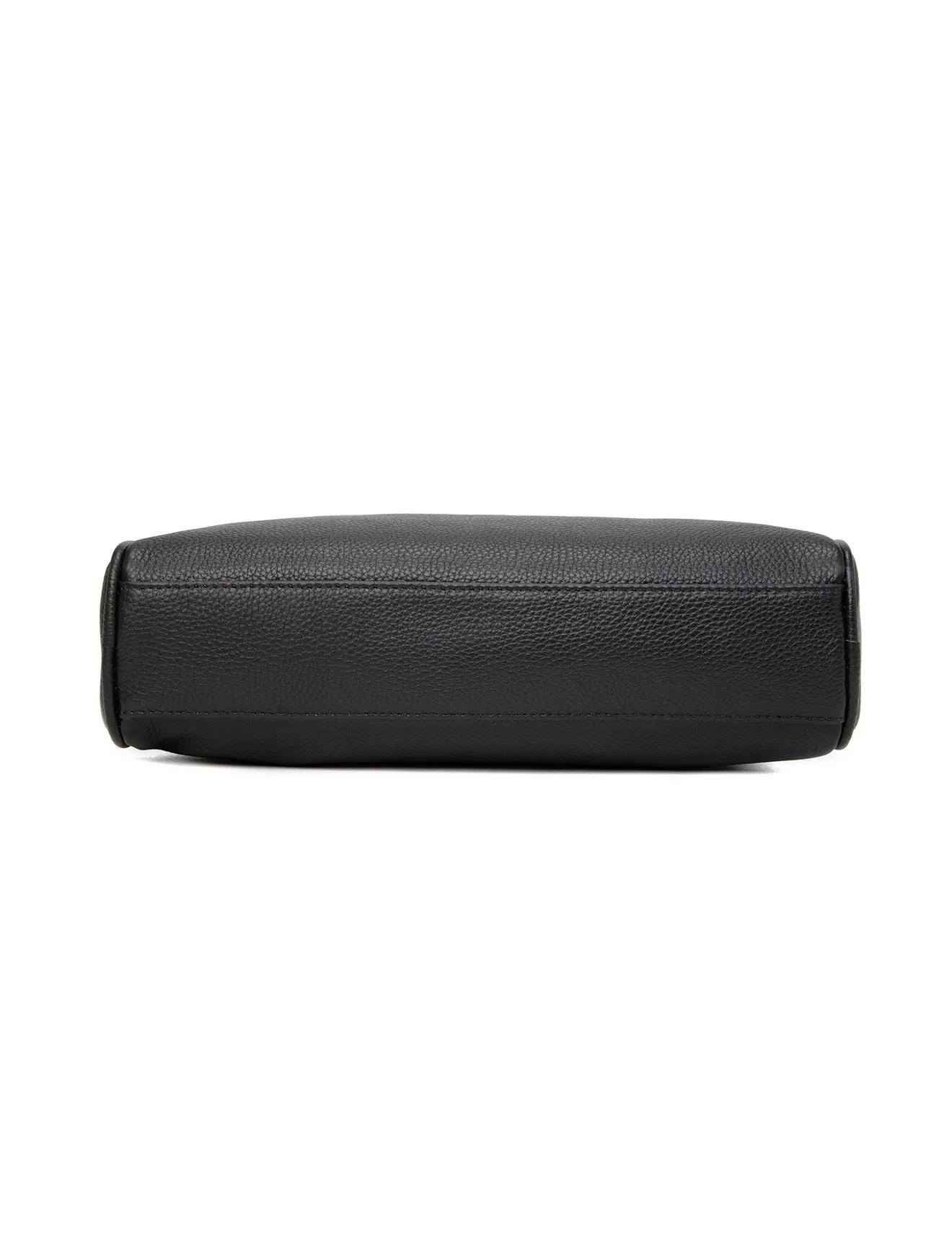 KATRINA MULTI COMPARTMENT LEATHER XBODY BAG- E1-0835-BLK