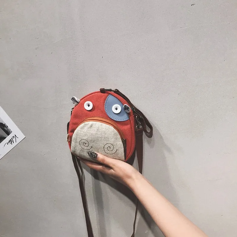 Kawaii Canvas Cartoon Crossbody Bag