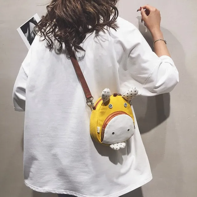 Kawaii Canvas Cartoon Crossbody Bag
