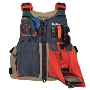 Kayak Fishing Vest - Adult Oversized - Tan/Grey