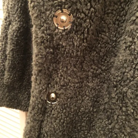 Kensie Faux Fur gray-blue Chubby Coat, L