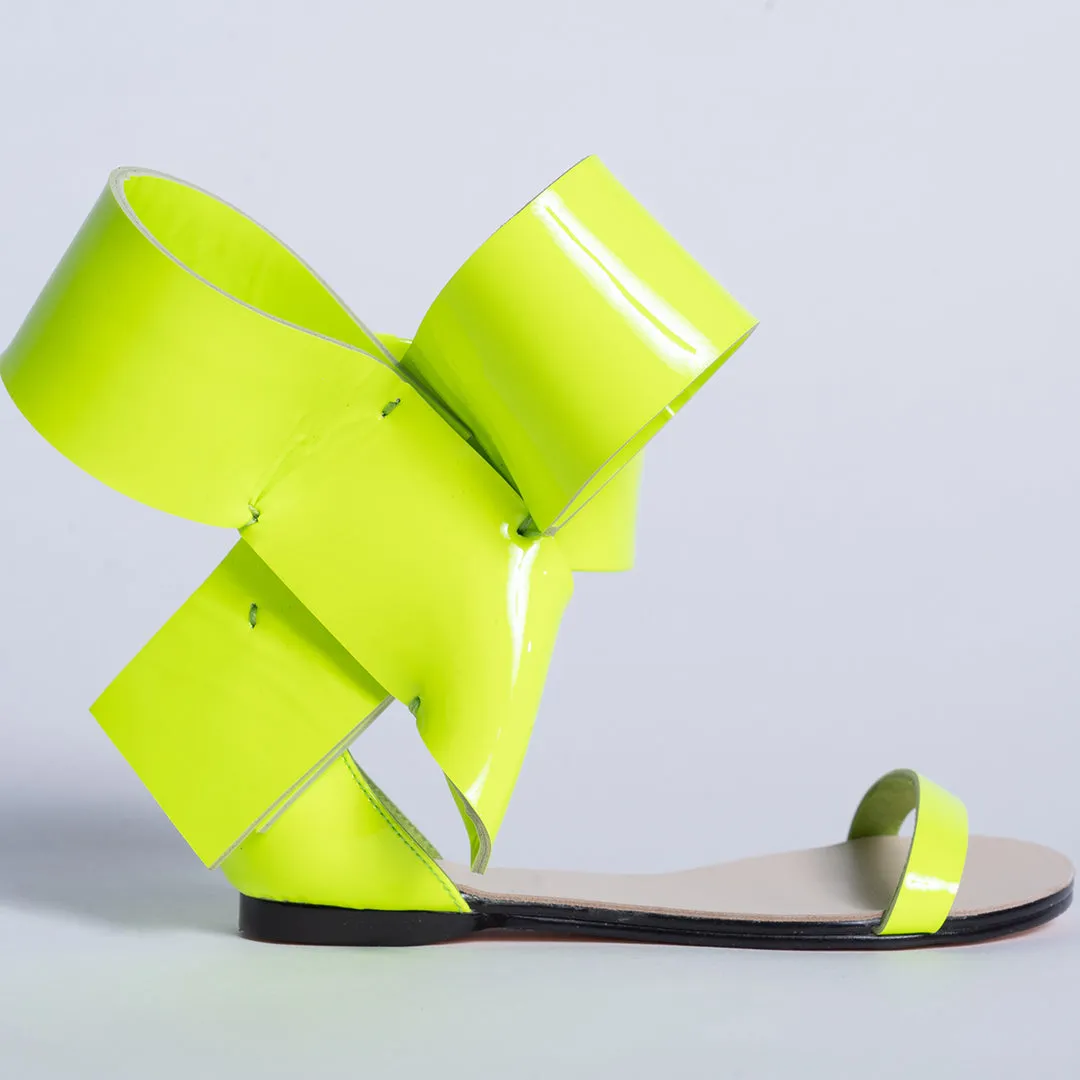 KIDS BOW SANDAL NEON