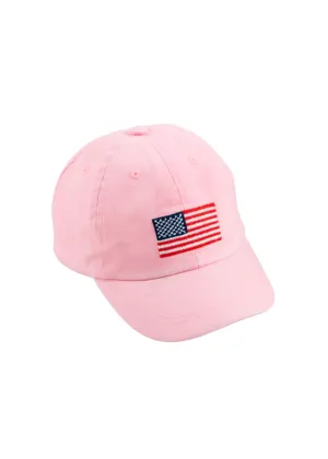 KIDS FLAG EMBROIDERED HAT - PINK