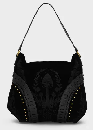 Killstar Magictwill Mushroom Velvet Bag Black