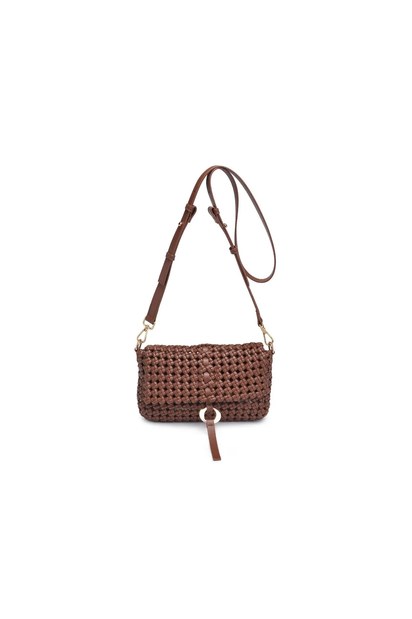 Knot Woven Crossbody in Café