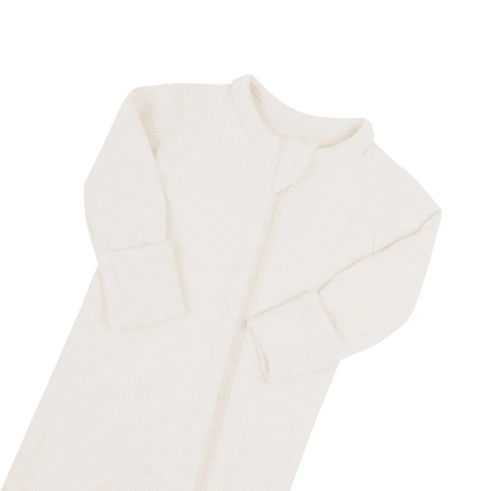 Kyte Baby Ribbed Zippered Footie - Oat