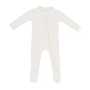 Kyte Baby Ribbed Zippered Footie - Oat