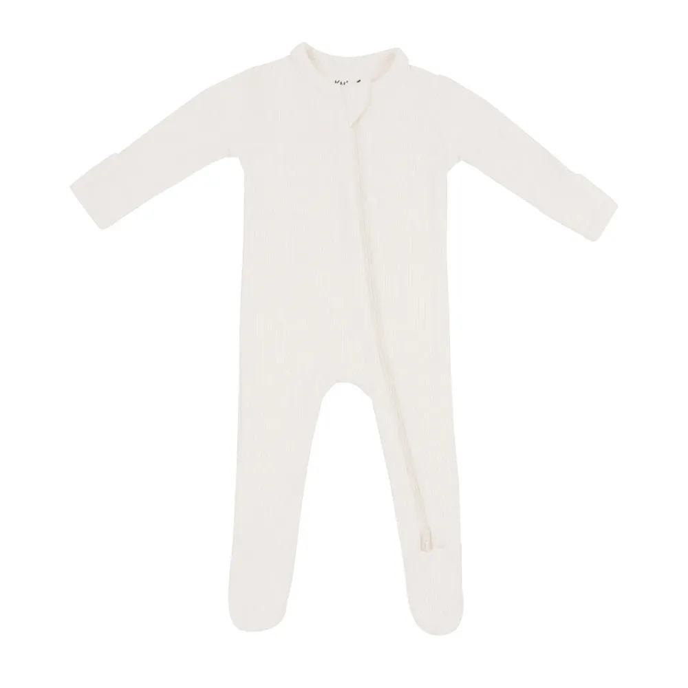 Kyte Baby Ribbed Zippered Footie - Oat