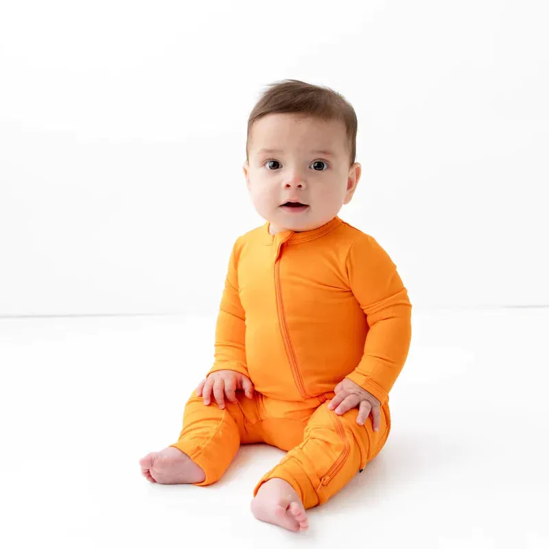 Kyte Zippered Romper in Tangerine