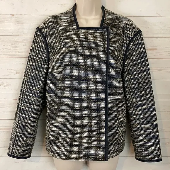 Lafayette 148 Sz L Tweed 2 Button Blazer Jacket