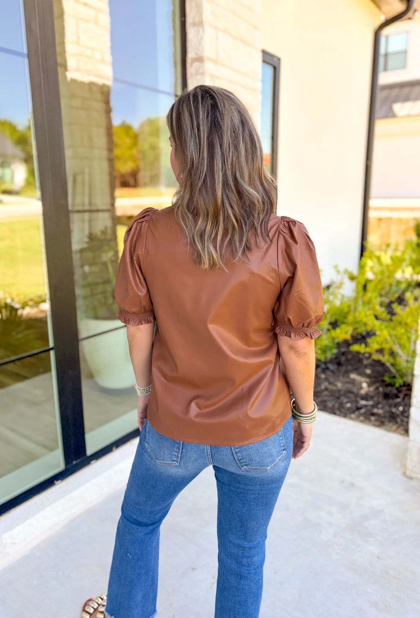 Lainey Faux Leather Top