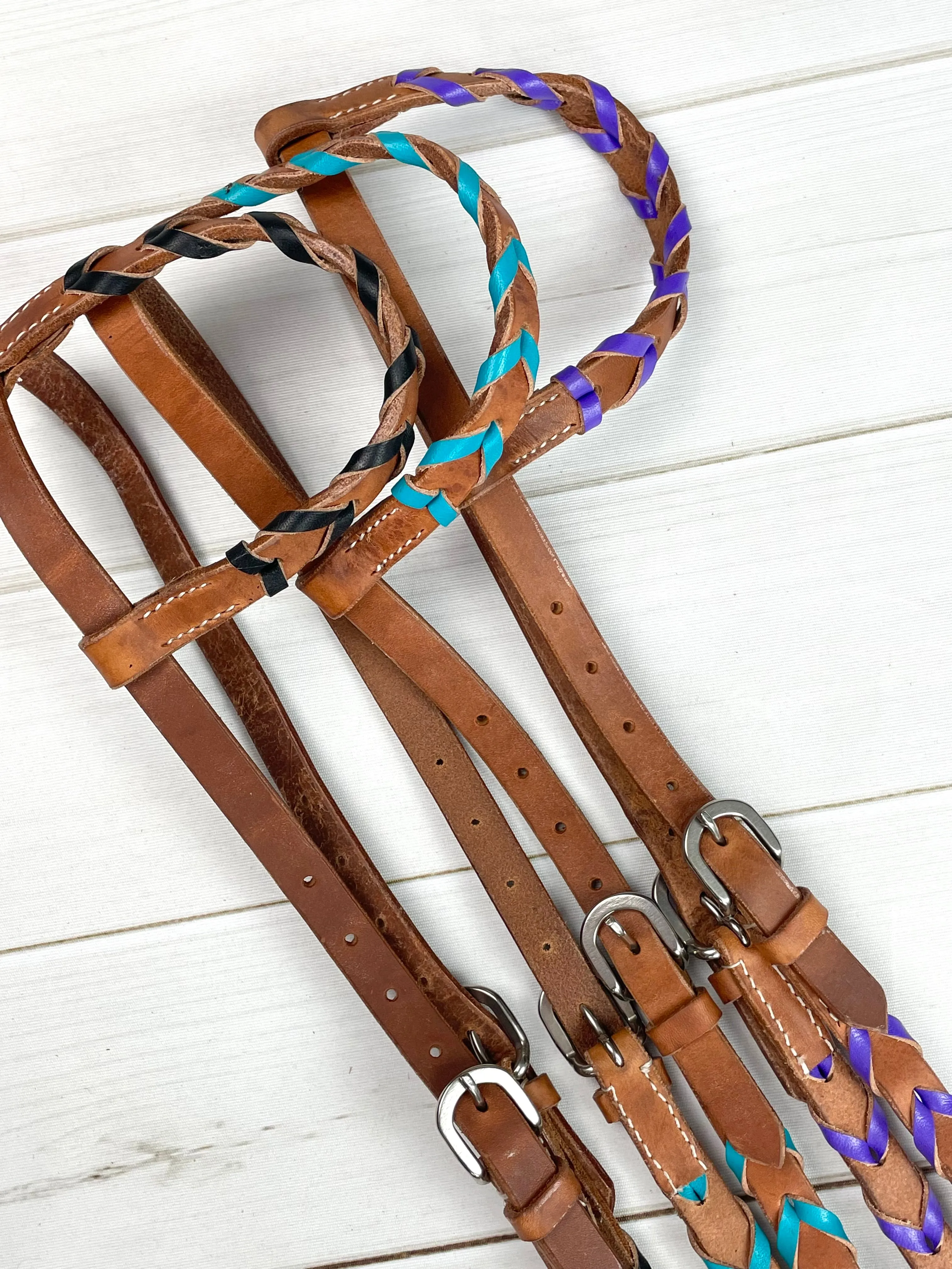 Leather Laced One Ear Headstall