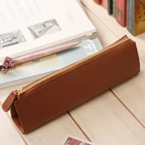 Leather Pencil Case - Brown