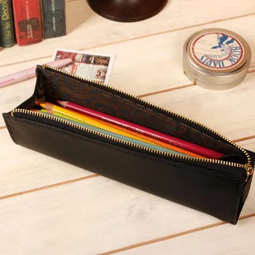 Leather Pencil Case - Brown