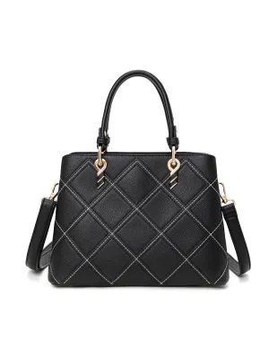 LIV ECO VEGAN TRIPLE COMPARTMENT BAG- XB-2355-BLK-NEW IN