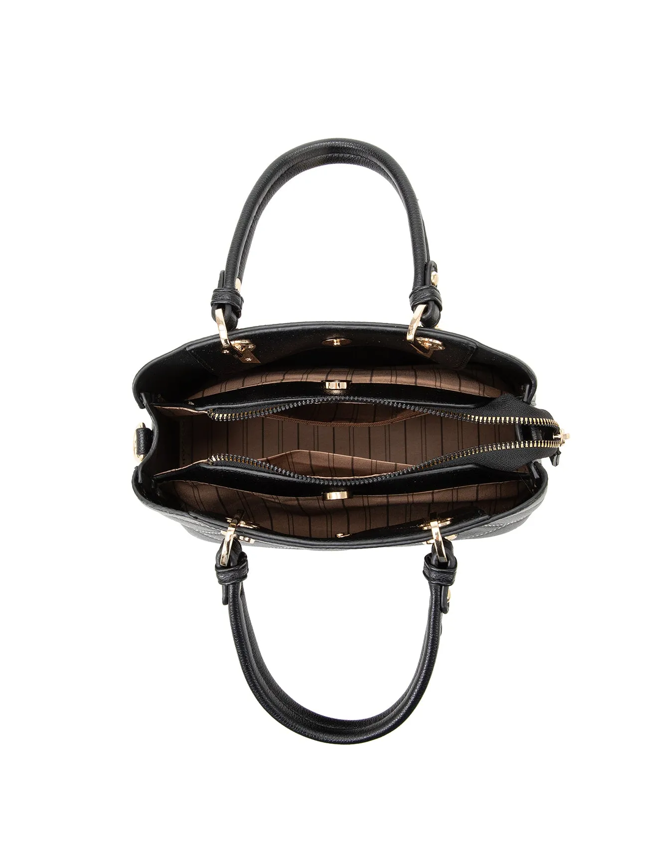 LIV ECO VEGAN TRIPLE COMPARTMENT BAG- XB-2355-BLK-NEW IN