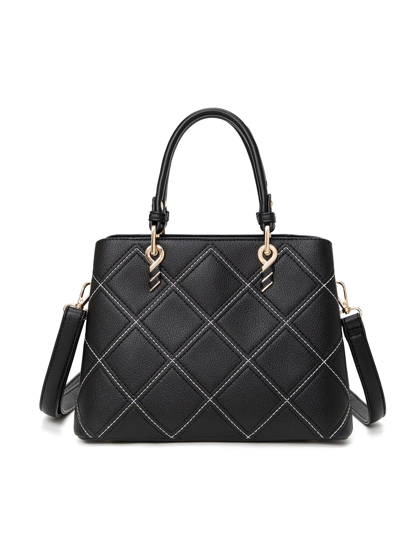 LIV ECO VEGAN TRIPLE COMPARTMENT BAG- XB-2355-BLK-NEW IN