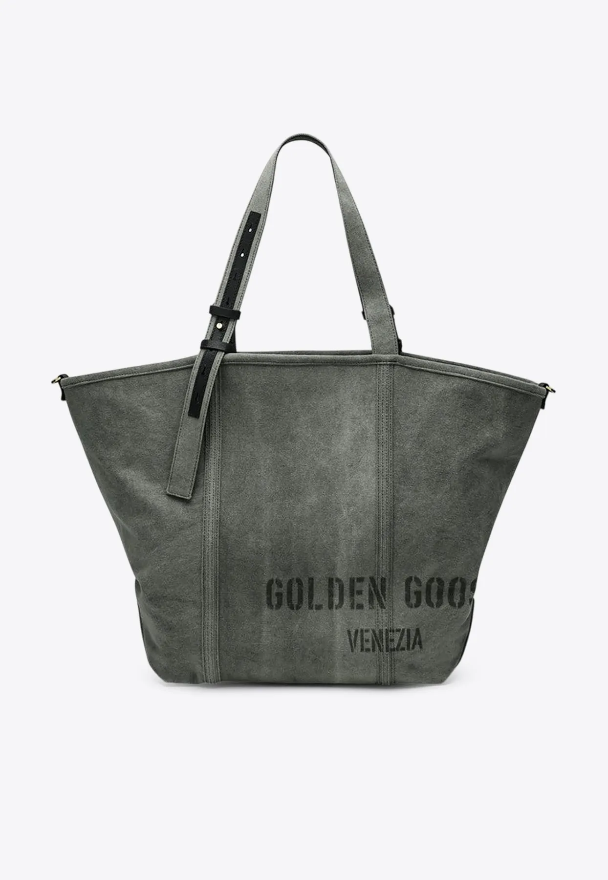 Logo Print Canvas Tote Bag
