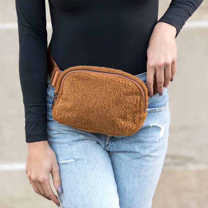 Lola Boucle Sherpa Sling Crossbody Belt Bum Fanny Waist Bag