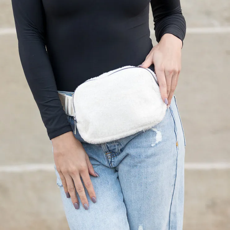 Lola Boucle Sherpa Sling Crossbody Belt Bum Fanny Waist Bag