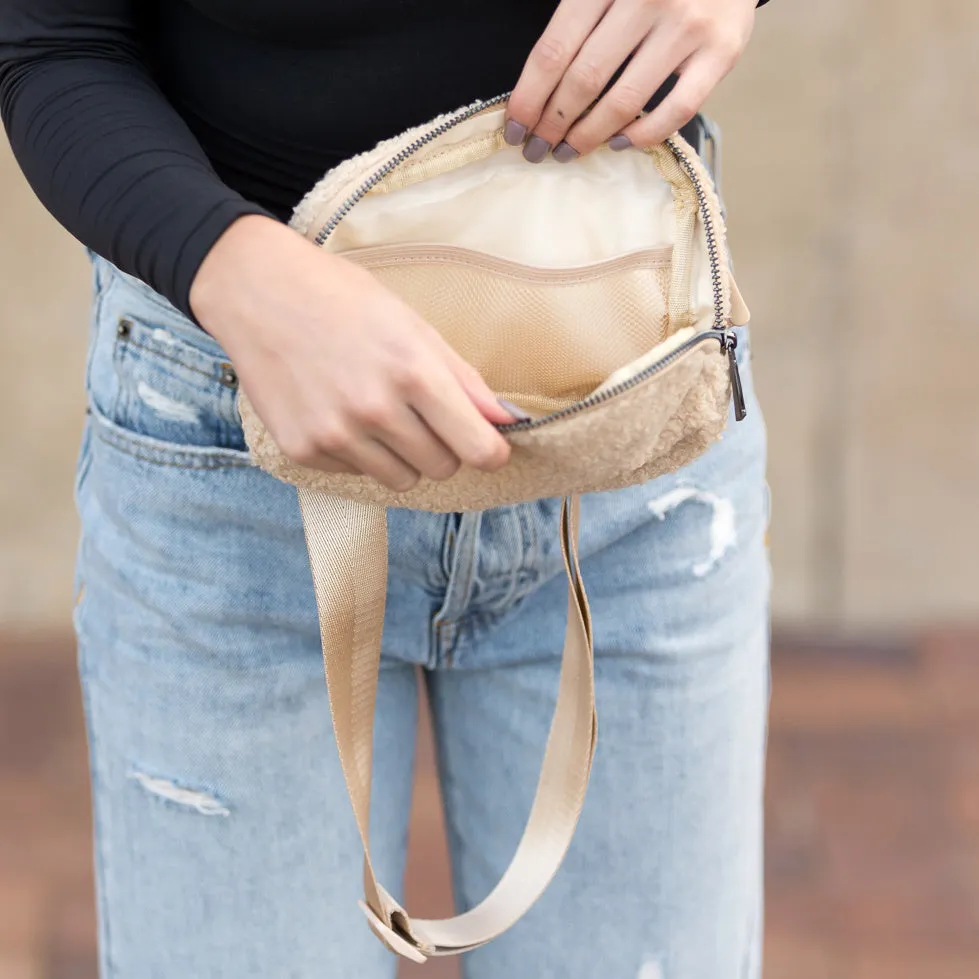 Lola Boucle Sherpa Sling Crossbody Belt Bum Fanny Waist Bag