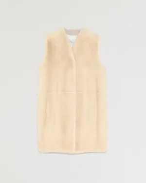 Long mink jacket with nylon lining