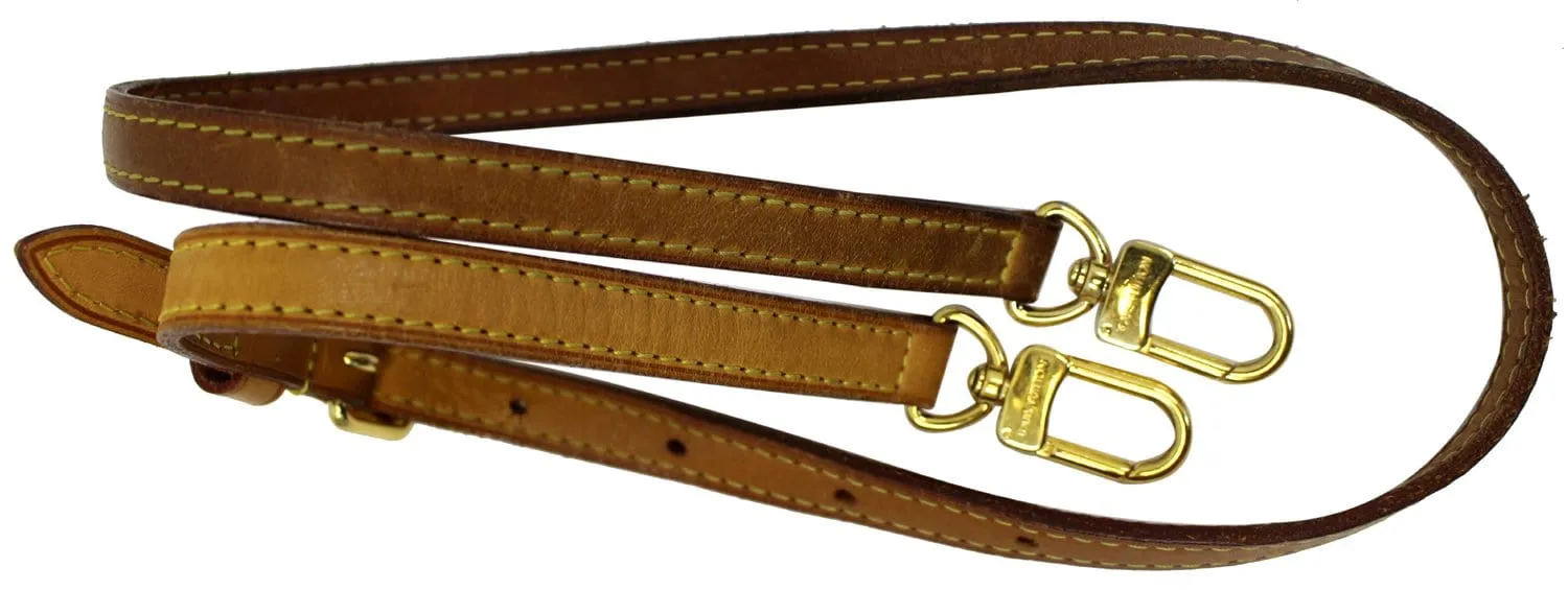 LOUIS VUITTON Adjustable Leather Shoulder Strap Brown