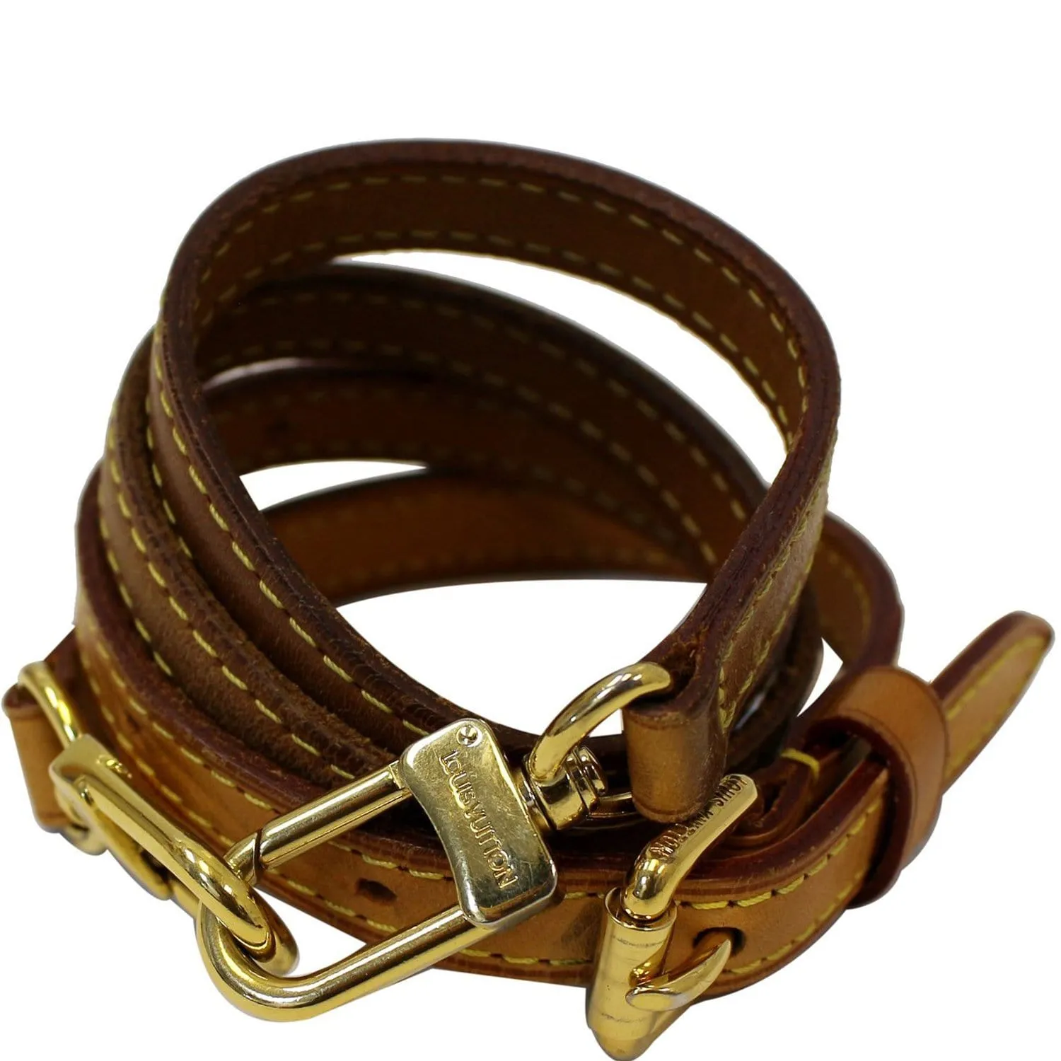 LOUIS VUITTON Adjustable Leather Shoulder Strap Brown
